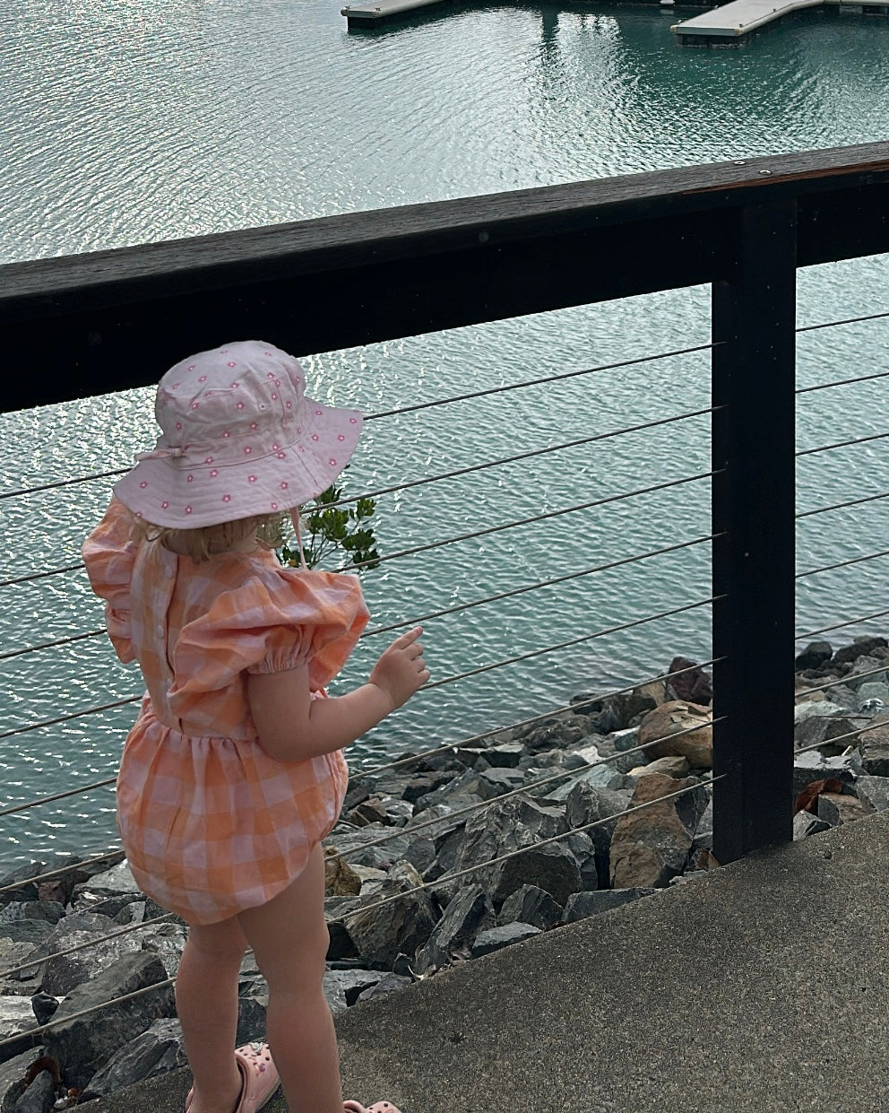 MINNIE ROMPER | PEACH (Size 1-2 years)