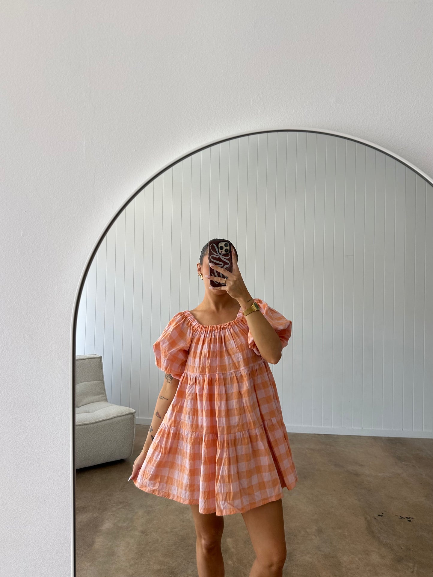 MARLOW MINI DRESS | PEACH (Size 6-8) - Maddison Paige