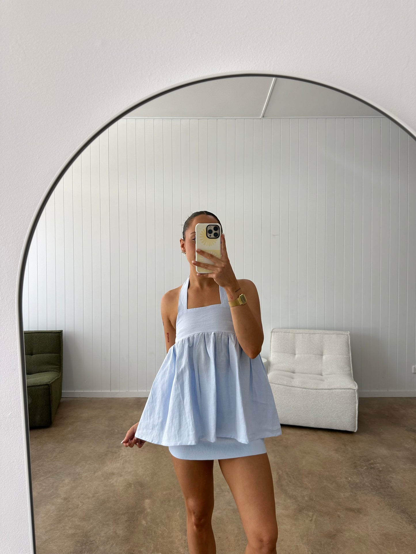 RUE MINI SKIRT | SKY