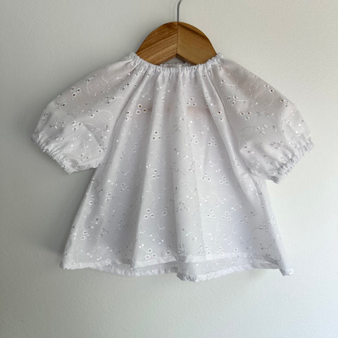 Posie Top | White Embroidered (6-12 months)