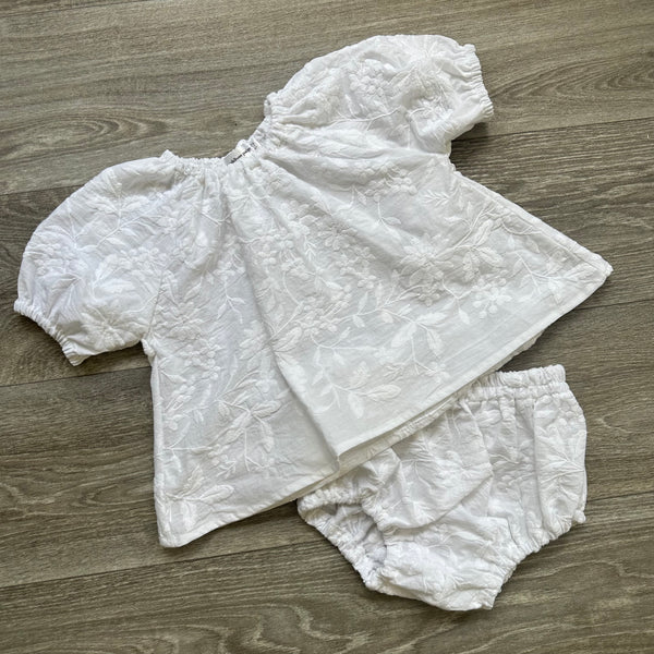 Posie Set | White Embroidered (1-2 years)