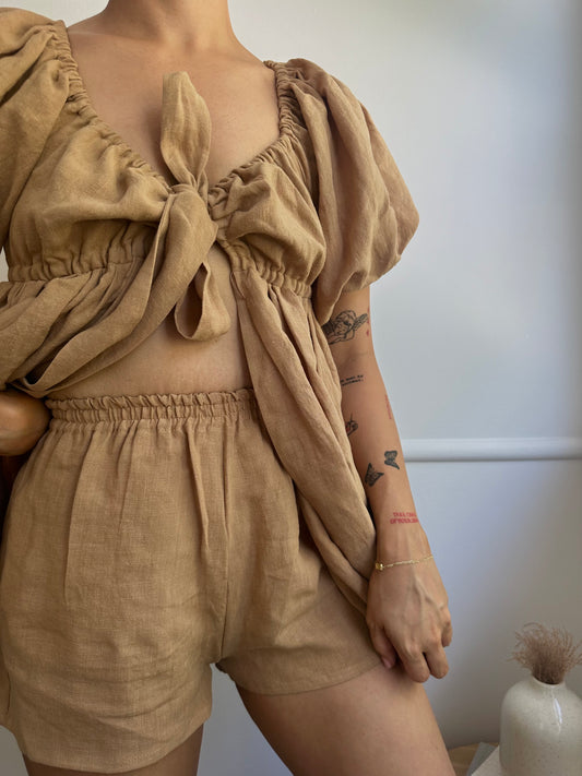 MISHA SHORTS | CARAMEL (Size 6-8)