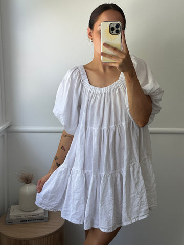 Marlow Mini Dress | White (Size 8-10)
