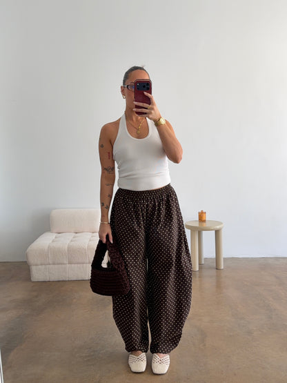 BENNIE PANTS | CHOC SPOT (All sizes)